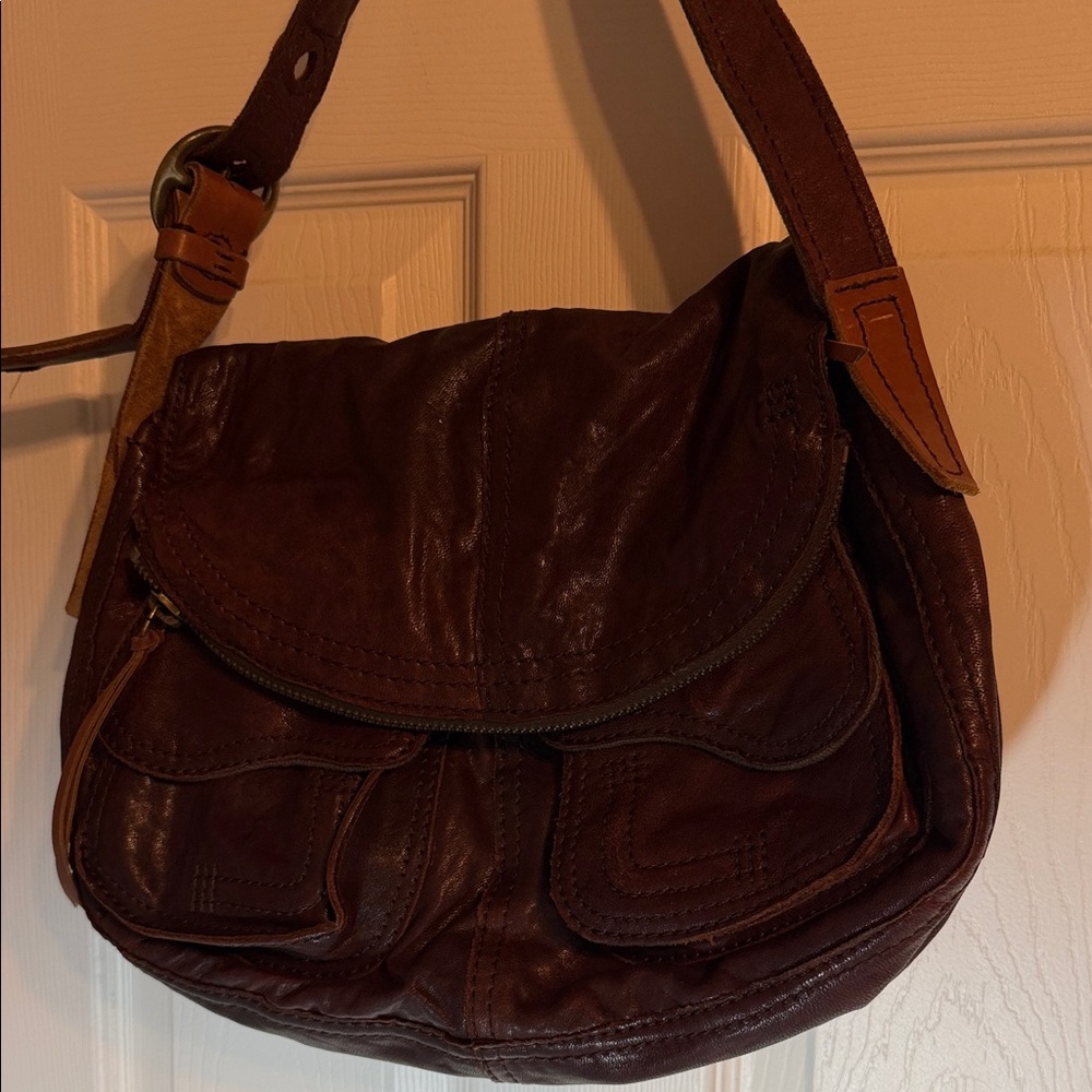 Lucky Brand Dark Brown Leather Shoulder Bag